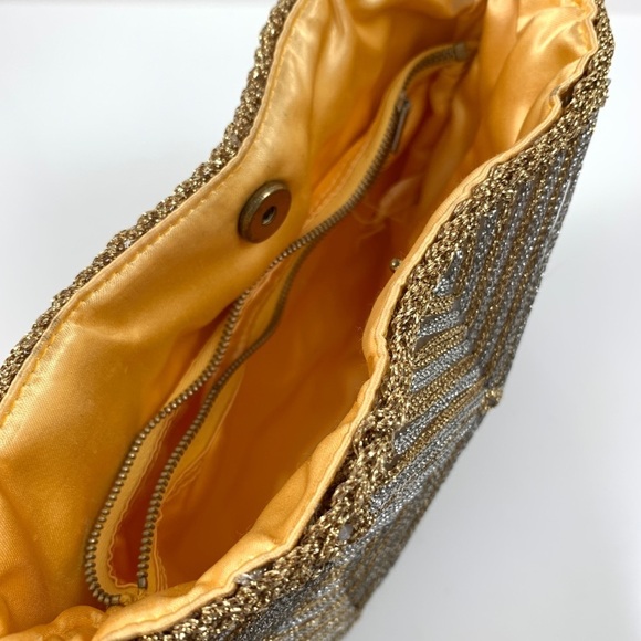 1950’s Japanese silver + gold crochet purse MAGID - Picture 7 of 8